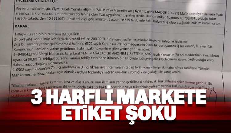 Alanya'da A101 Markete Etiket Şoku