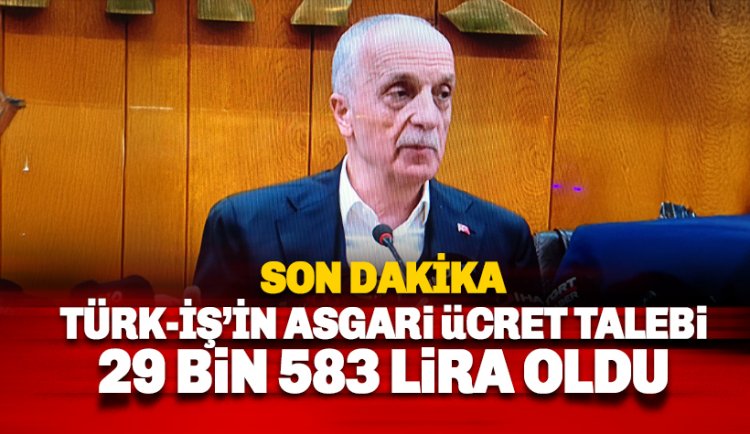 Son Dakika: Türk-İş asgari ücret talebi 29 bin 583 lira oldu