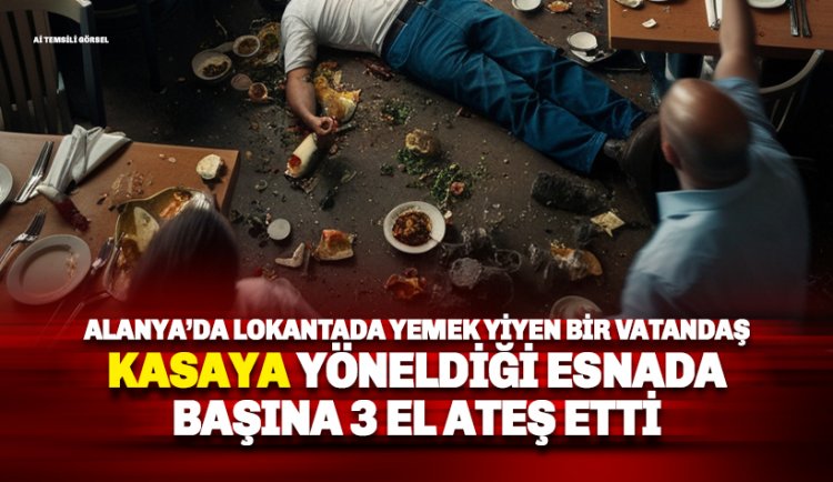 Alanya'da restoranda yemek yiyen şahıs kasaya yöneldiği esnada kafasına sıktı