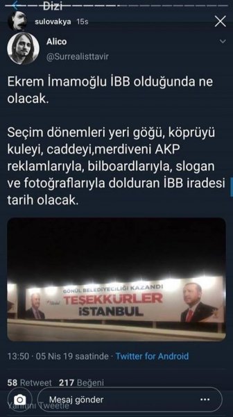 İmamoğlu İBB Başkanı Olduğunda Ne Olaca? İşte Alico'nun o paylaşımları