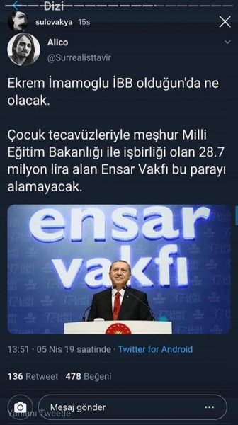 İmamoğlu İBB Başkanı Olduğunda Ne Olaca? İşte Alico'nun o paylaşımları